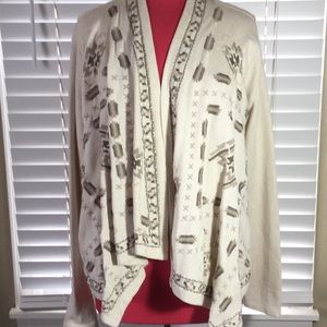 Lucky Lotus Brand sweater cardigan shawl medium